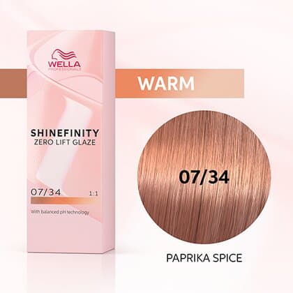 Wella Shinefinity Zero Lift Glaze 07/34 Medium Blonde Gold Red (Paprika Spice)