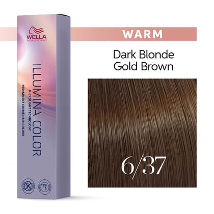 Wella Illumina Color 6/37 Dark Blonde Gold Brown Permanent Hair Color